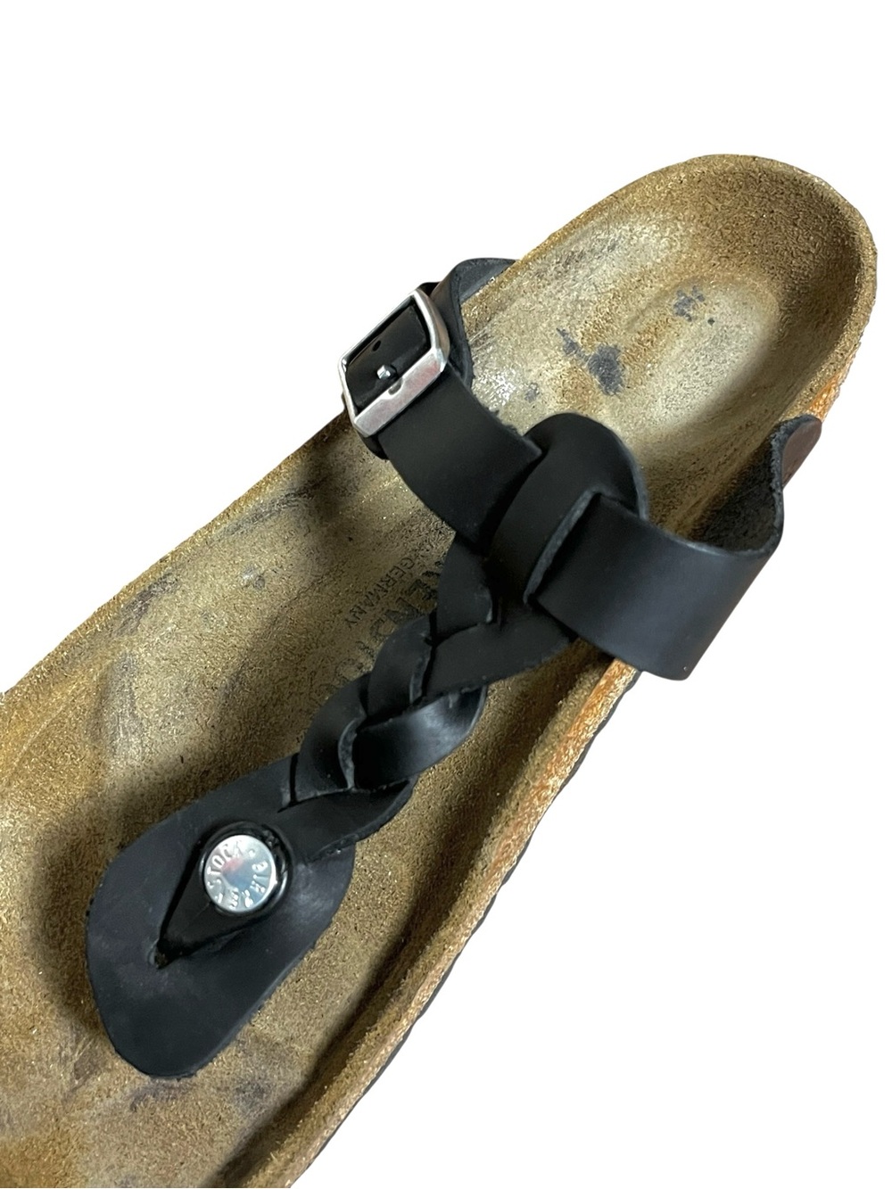 Birkenstock Gizeh Braided Leather Thong Sandals Black Women’s 39 - Picture 8 of 16